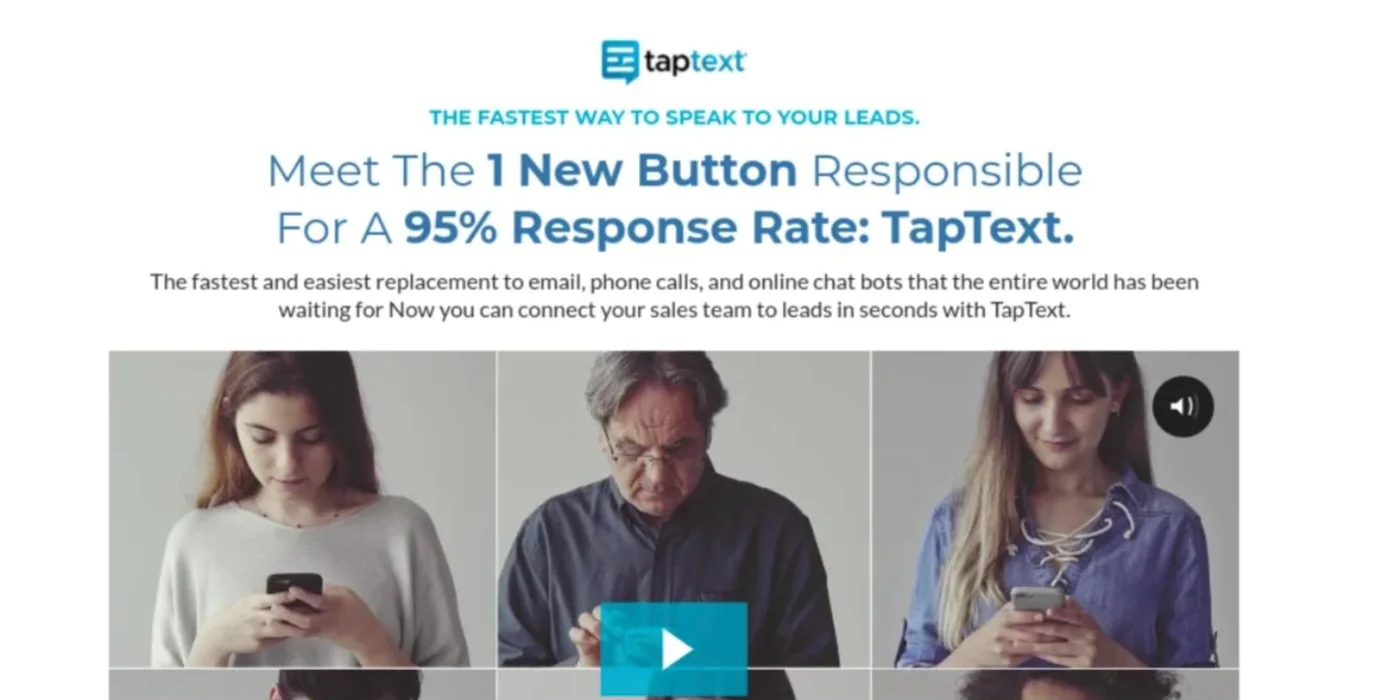 TapText landing page